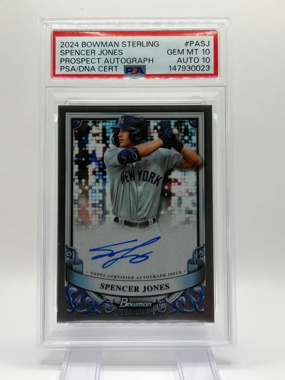 2024 Bowman Sterling Spencer Jones On Card Auto PSA 10 Gem MT Yankees Prospect